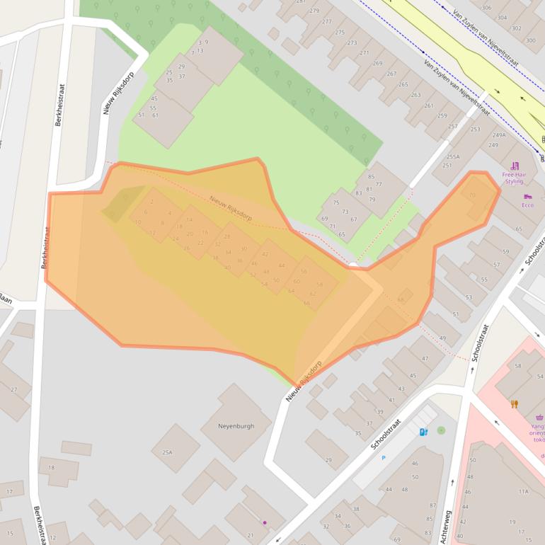 Kaart van postcodegebied 2242JV.