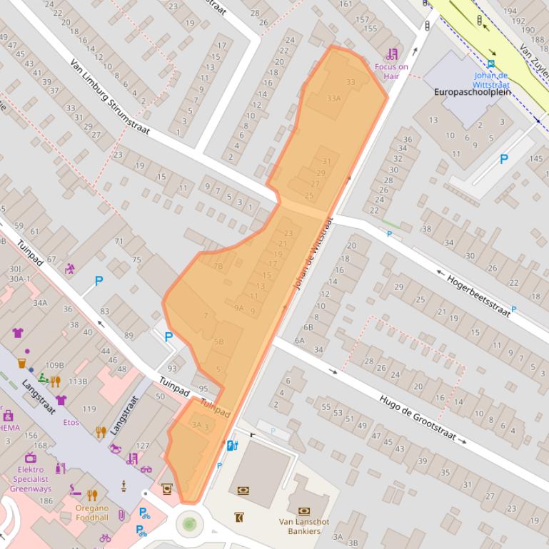 Kaart van postcodegebied 2242LA.