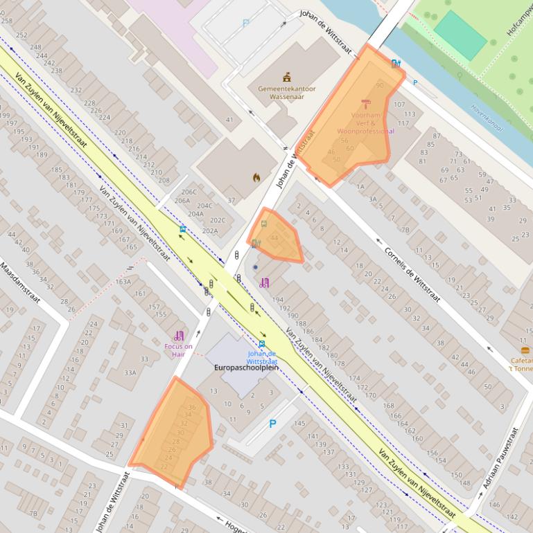 Kaart van postcodegebied 2242LC.