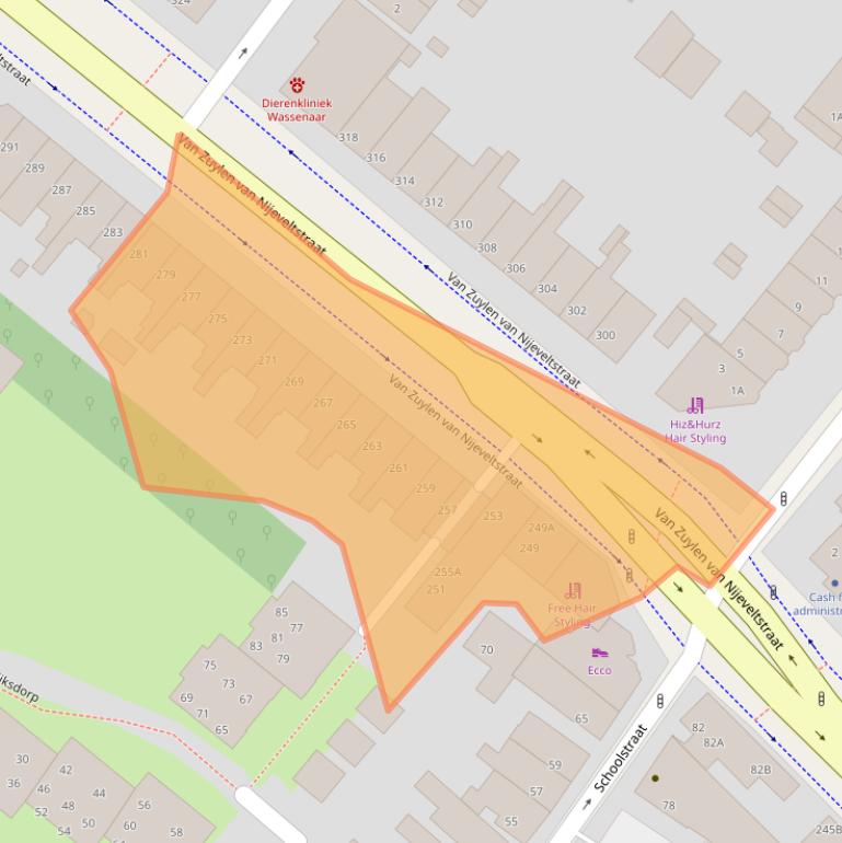 Kaart van postcodegebied 2242LH.