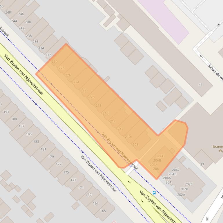 Kaart van postcodegebied 2242LK.