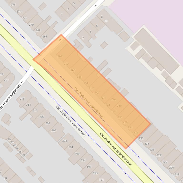 Kaart van postcodegebied 2242LL.