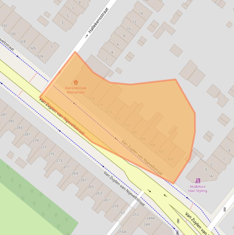 Kaart van postcodegebied 2242LN.