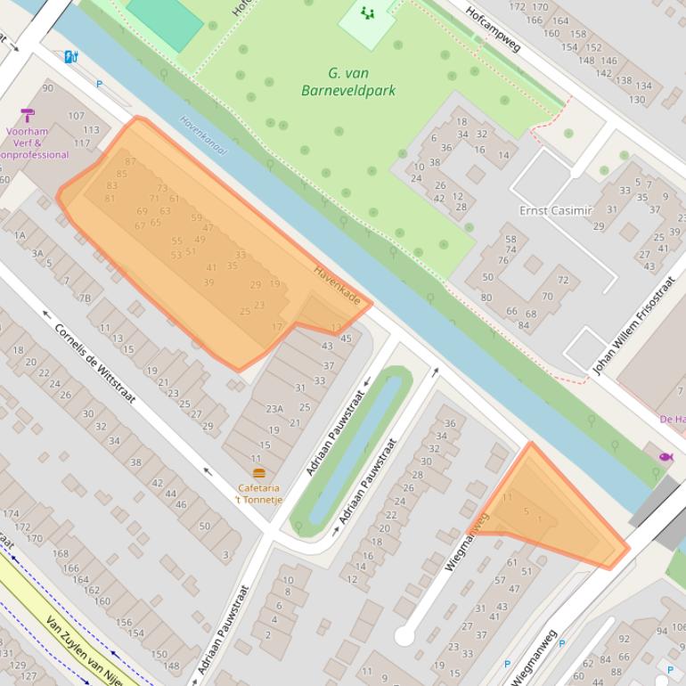 Kaart van postcodegebied 2242LX.