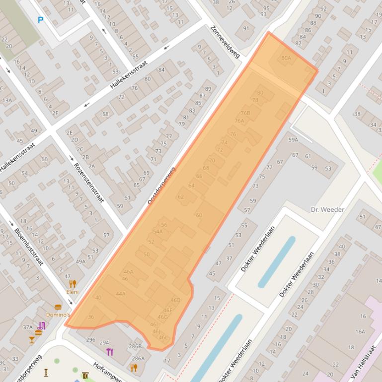 Kaart van postcodegebied 2242NL.