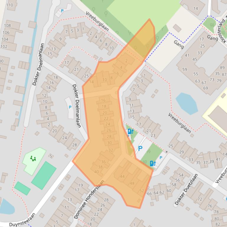 Kaart van postcodegebied 2242RP.