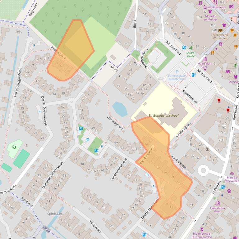 Kaart van postcodegebied 2242RT.