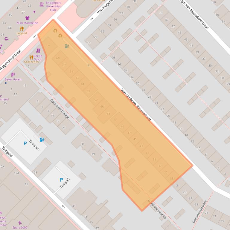 Kaart van postcodegebied 2242TE.
