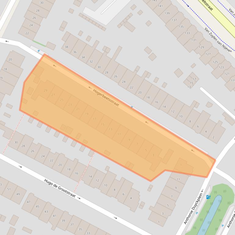 Kaart van postcodegebied 2242TP.
