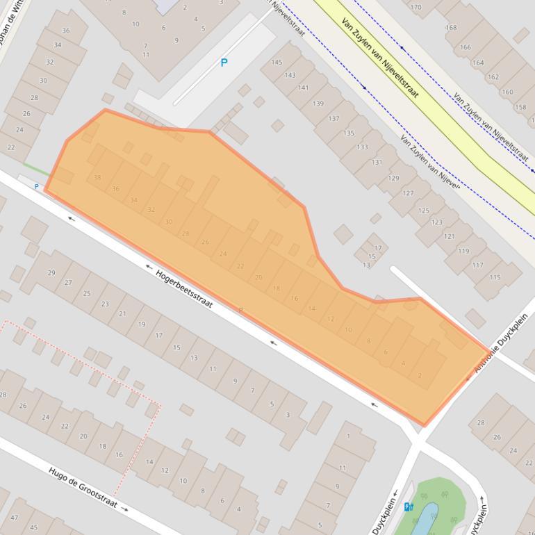 Kaart van postcodegebied 2242TR.