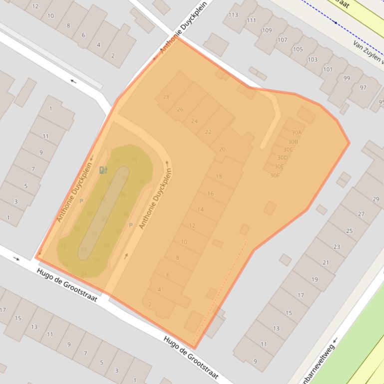 Kaart van postcodegebied 2242TT.