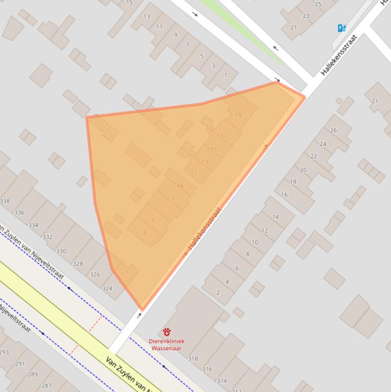 Kaart van postcodegebied 2242VA.