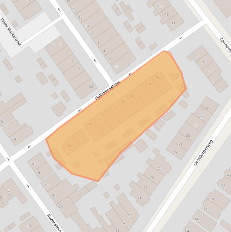 Kaart van postcodegebied 2242VG.