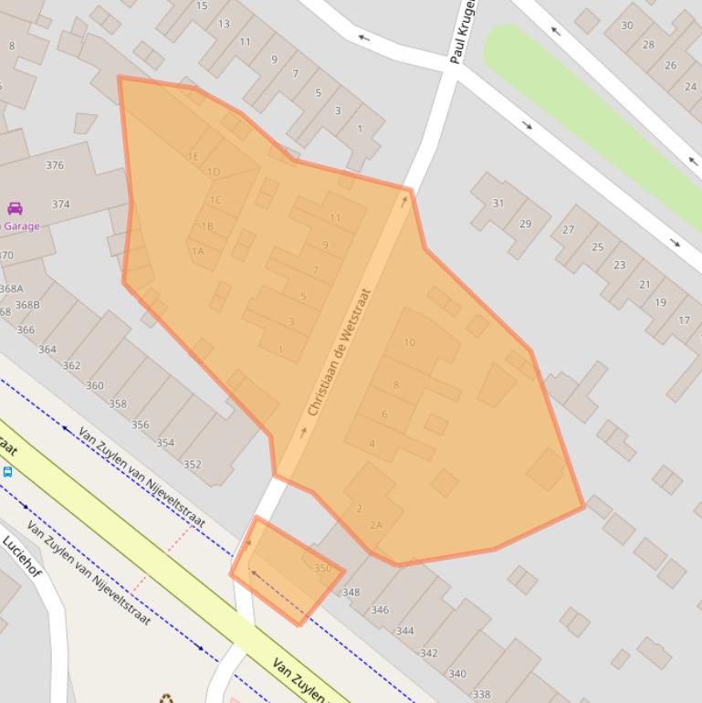 Kaart van postcodegebied 2242XA.