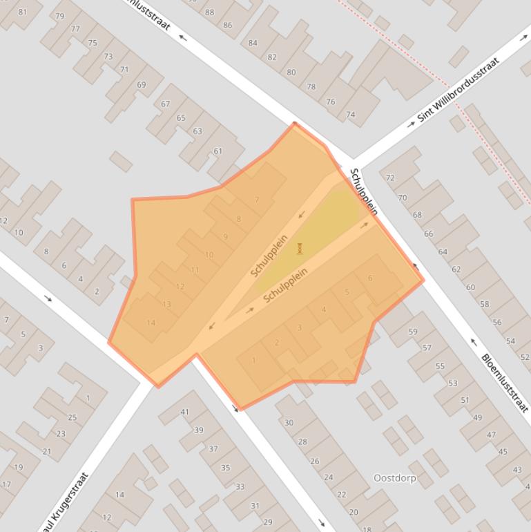 Kaart van postcodegebied 2242XE.