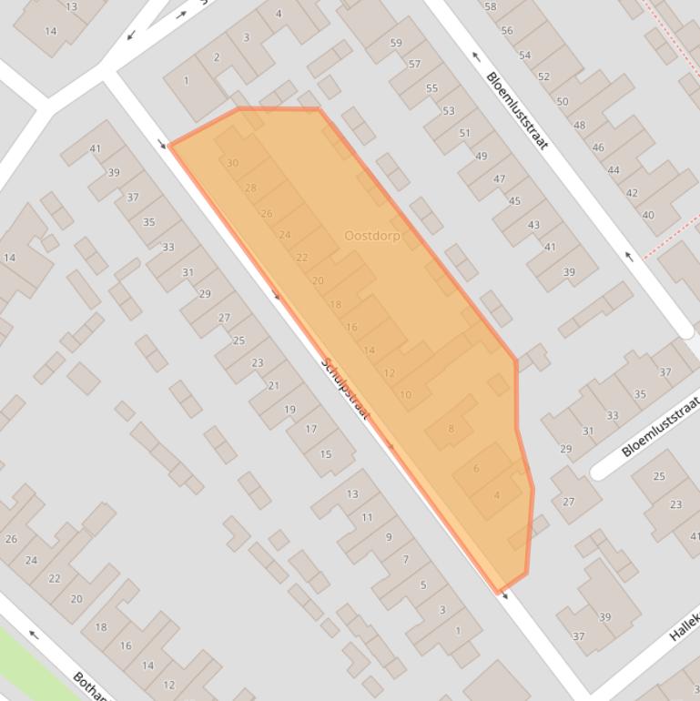 Kaart van postcodegebied 2242XH.