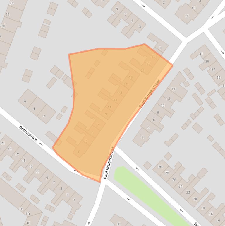 Kaart van postcodegebied 2242XJ.