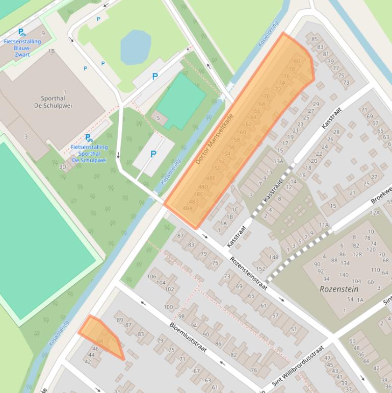 Kaart van postcodegebied 2242XP.