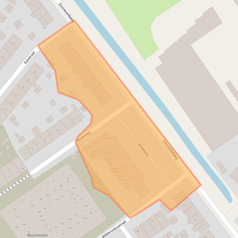 Kaart van postcodegebied 2242XW.