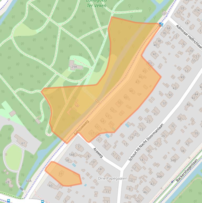 Kaart van postcodegebied 2243BE.