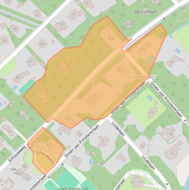 Kaart van postcodegebied 2243BM.