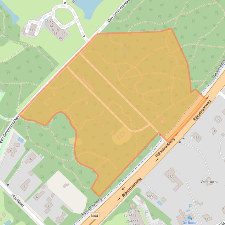 Kaart van postcodegebied 2243CC.