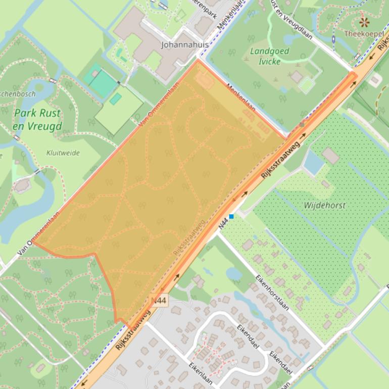 Kaart van postcodegebied 2243CL.