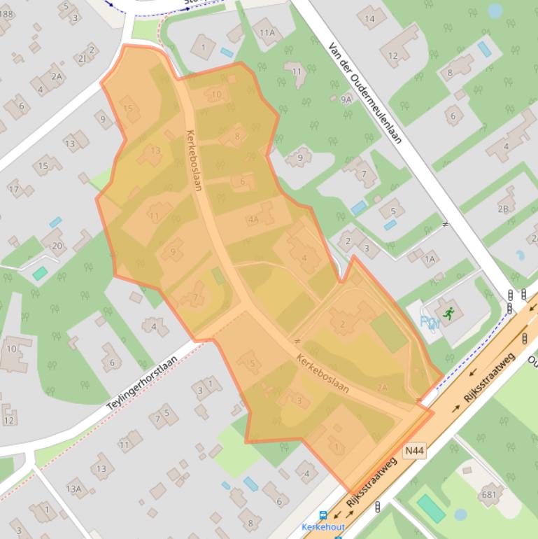 Kaart van postcodegebied 2243CM.