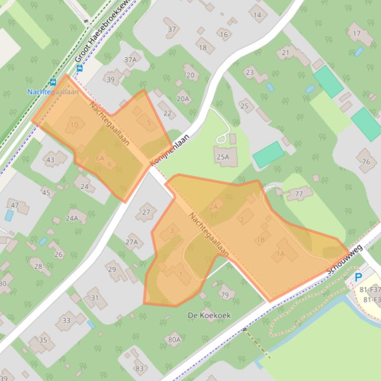 Kaart van postcodegebied 2243EL.