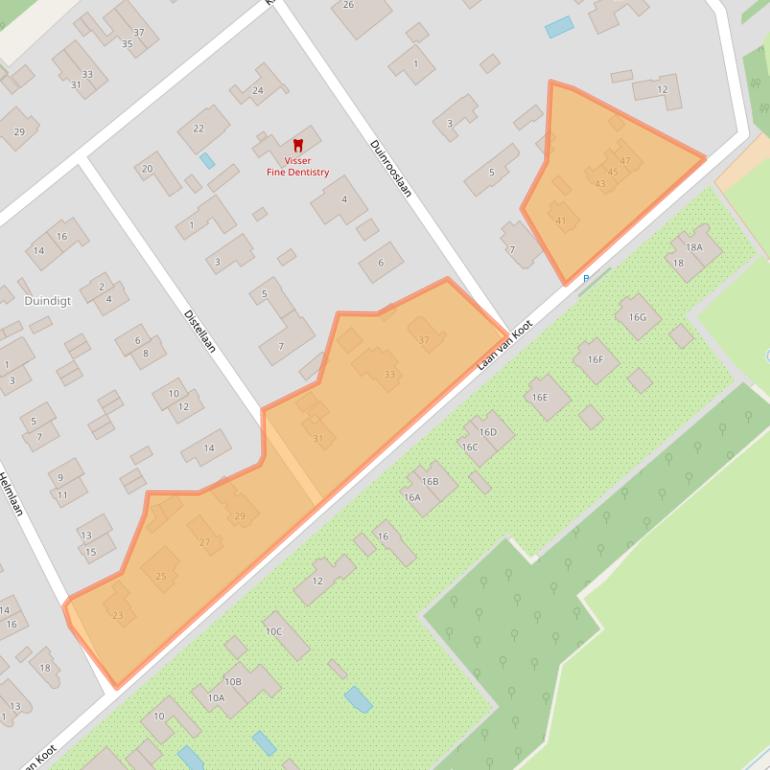 Kaart van postcodegebied 2244AT.