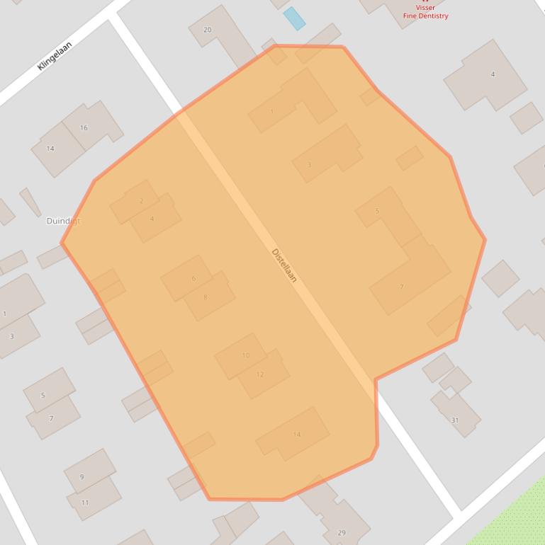 Kaart van postcodegebied 2244AX.