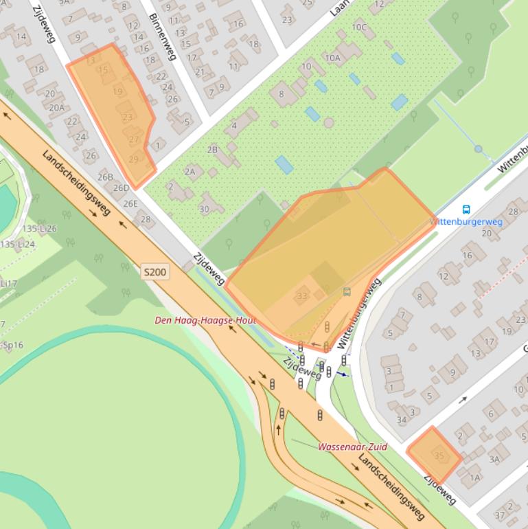 Kaart van postcodegebied 2244BD.