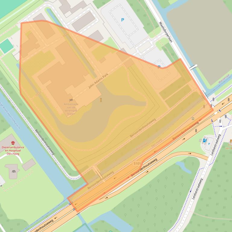 Kaart van postcodegebied 2244BZ.