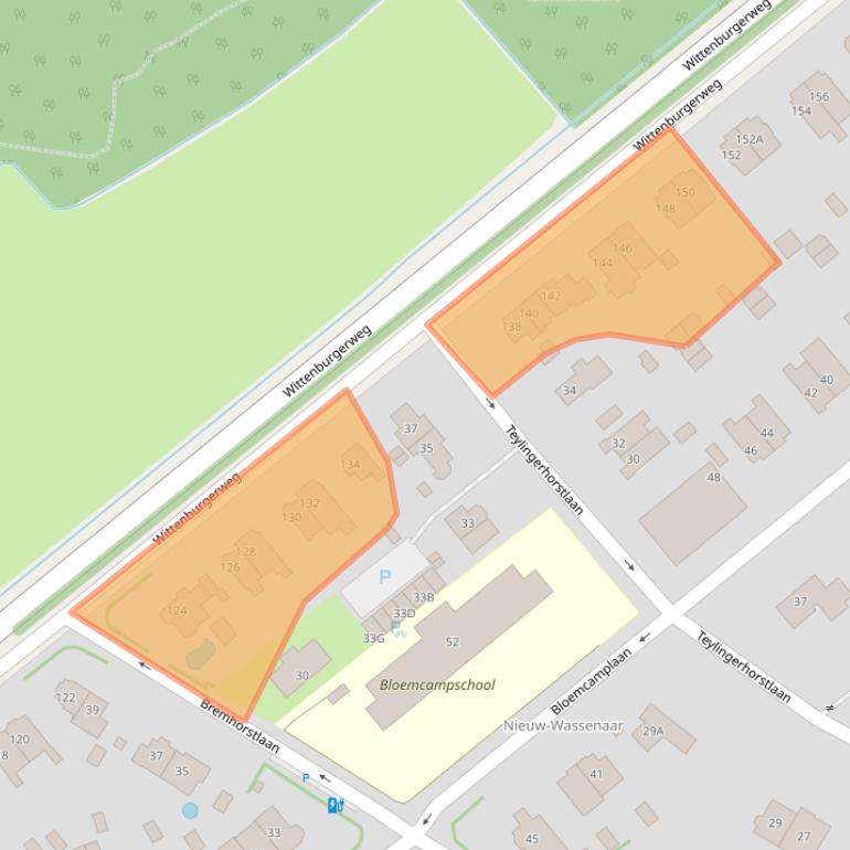 Kaart van postcodegebied 2244CG.