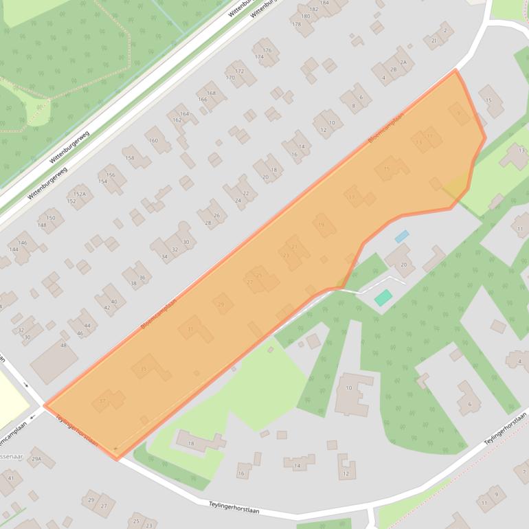 Kaart van postcodegebied 2244EA.