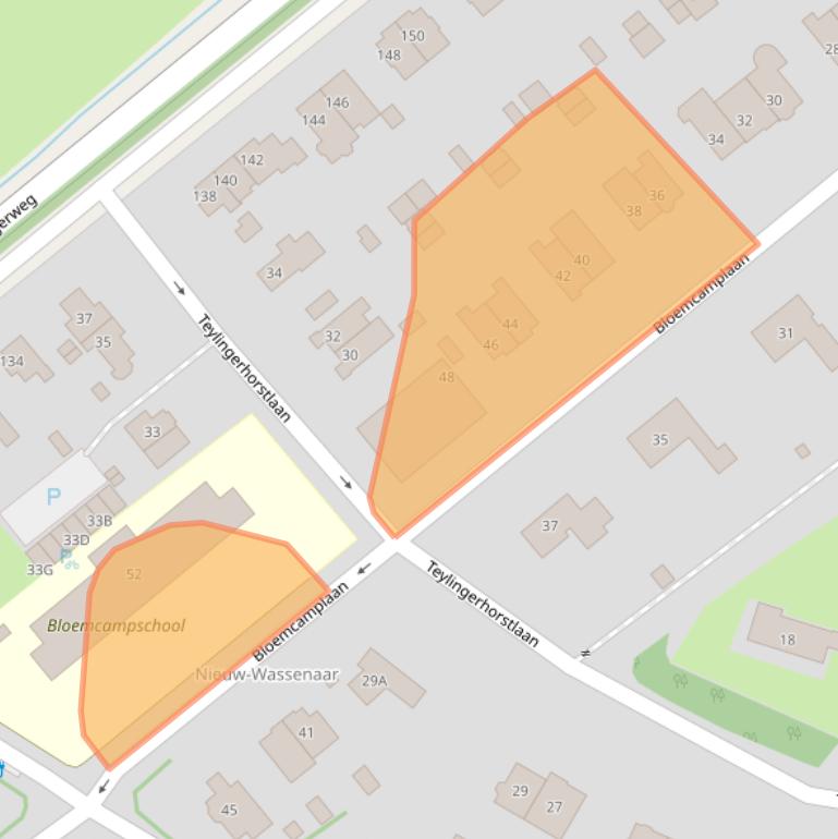 Kaart van postcodegebied 2244EE.