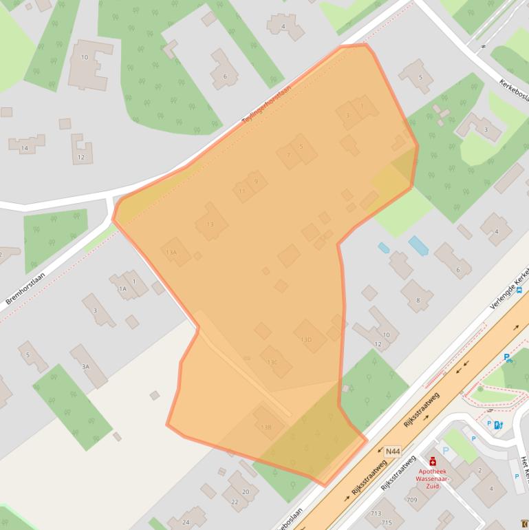 Kaart van postcodegebied 2244EJ.