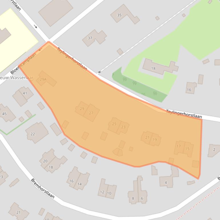 Kaart van postcodegebied 2244EK.