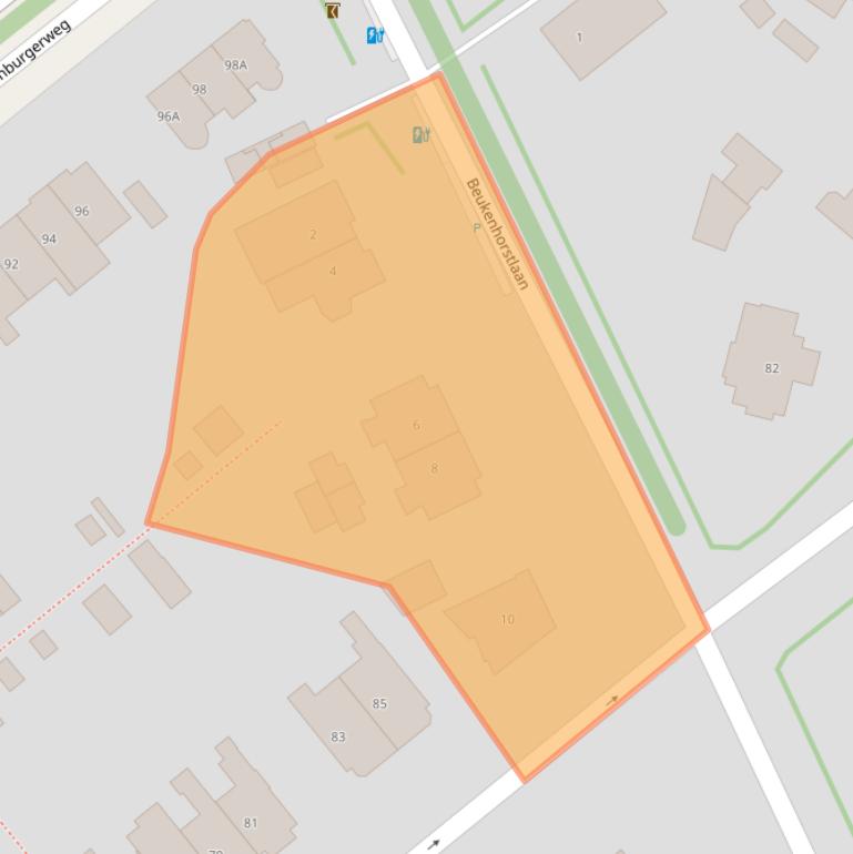 Kaart van postcodegebied 2244GB.