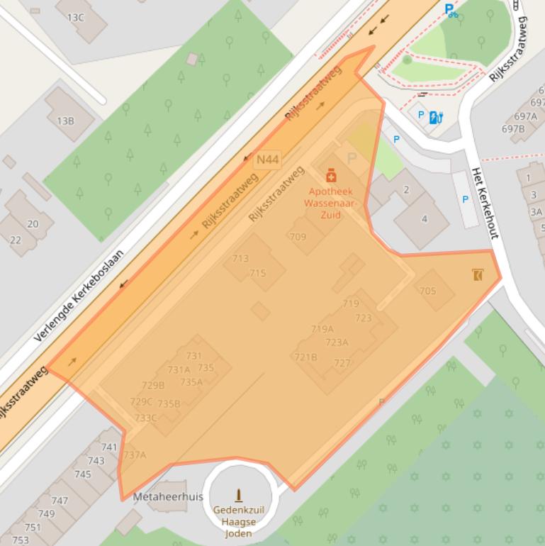 Kaart van postcodegebied 2245CC.