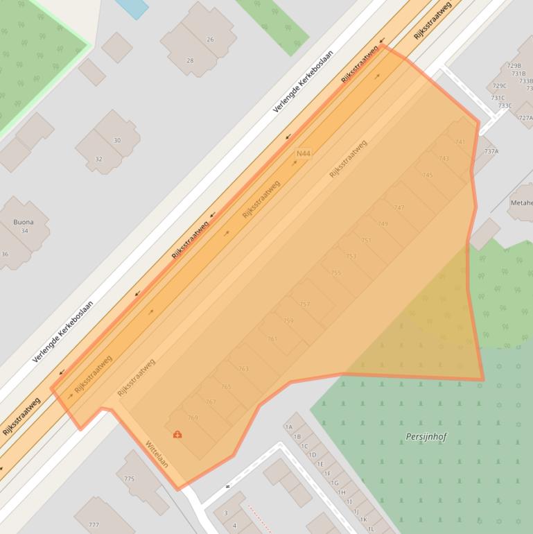 Kaart van postcodegebied 2245CD.