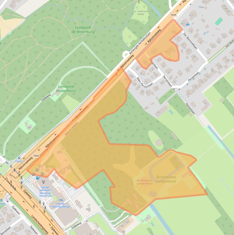 Kaart van postcodegebied 2245CG.