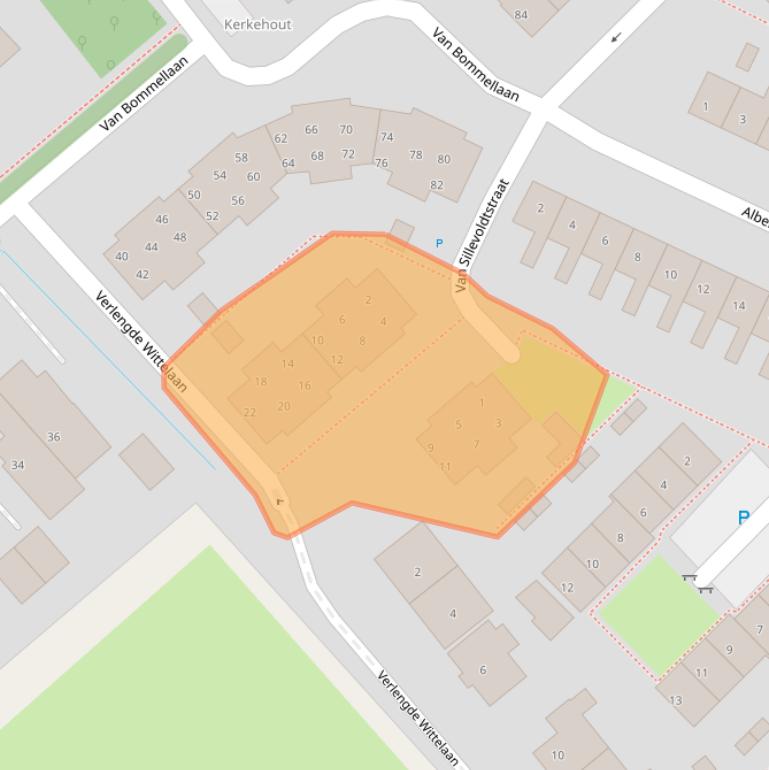 Kaart van postcodegebied 2245VM.