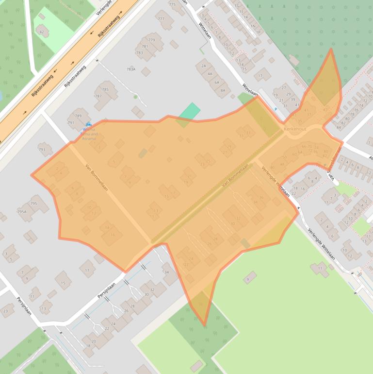 Kaart van postcodegebied 2245VN.