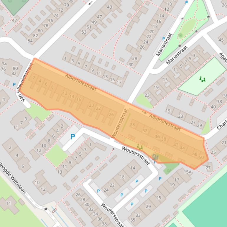 Kaart van postcodegebied 2245VS.