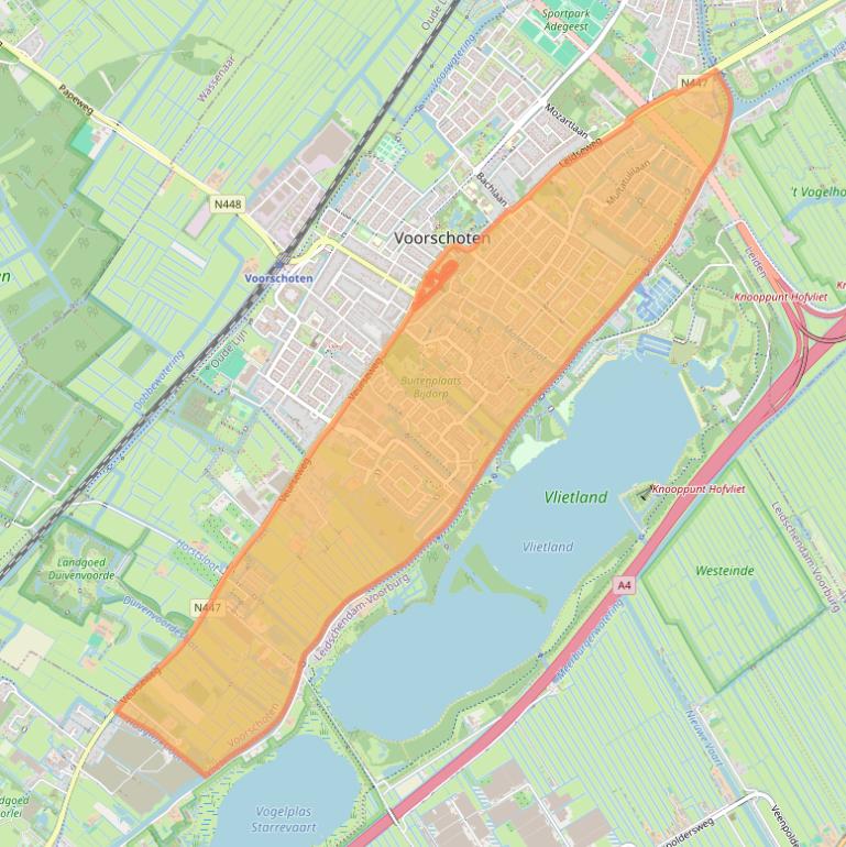 Kaart van postcodegebied 2251.