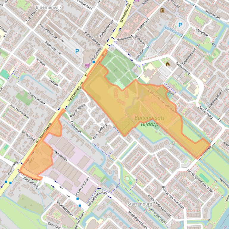 Kaart van postcodegebied 2251AA.