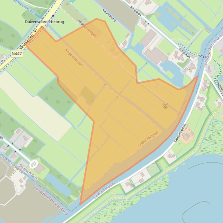 Kaart van postcodegebied 2251AJ.