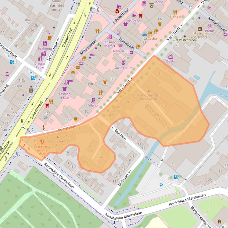 Kaart van postcodegebied 2251BM.