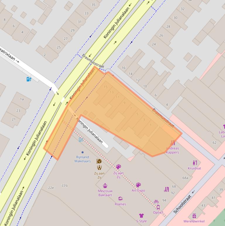 Kaart van postcodegebied 2251BX.